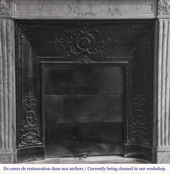 Louis XVI style fireplace in blue turquoise marble Louis XVI style fireplace in blue turquoise marble-8