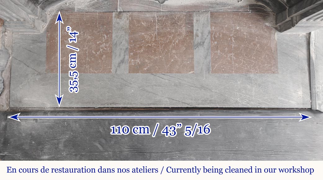 Louis XVI style fireplace in blue turquoise marble Louis XVI style fireplace in blue turquoise marble-9