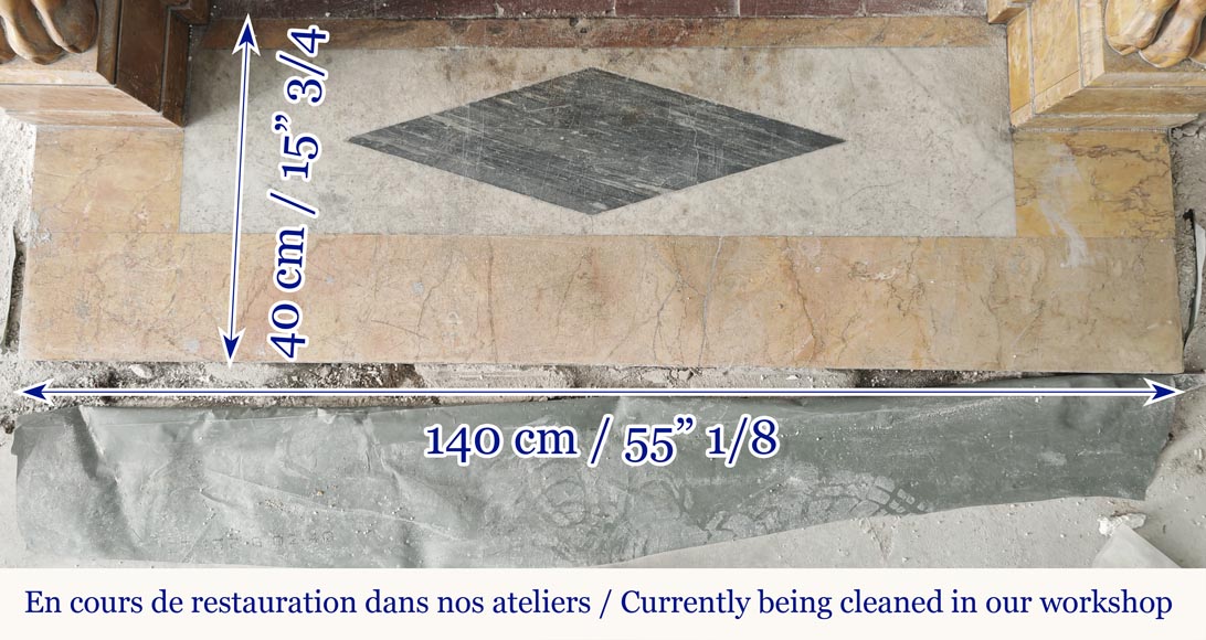 Lion's paw model fireplace in yellow Siena marble Lion's paw model fireplace in yellow Siena marble-8