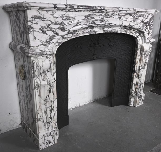 Regency style fireplace in purple breccia marble-2