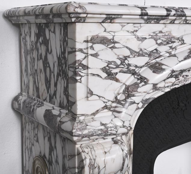 Regency style fireplace in purple breccia marble-3