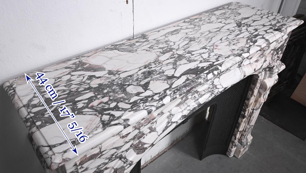 Regency style fireplace in purple breccia marble-10