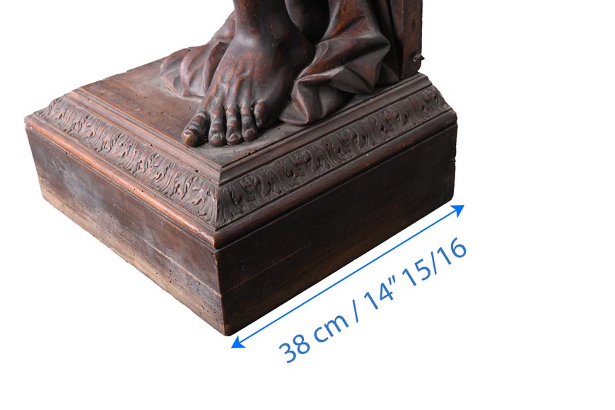 Monumental Italian carved walnut fireplace, Neo-Renaissance style, circa 1880-13