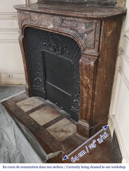 Regency style fireplace in red marble-4