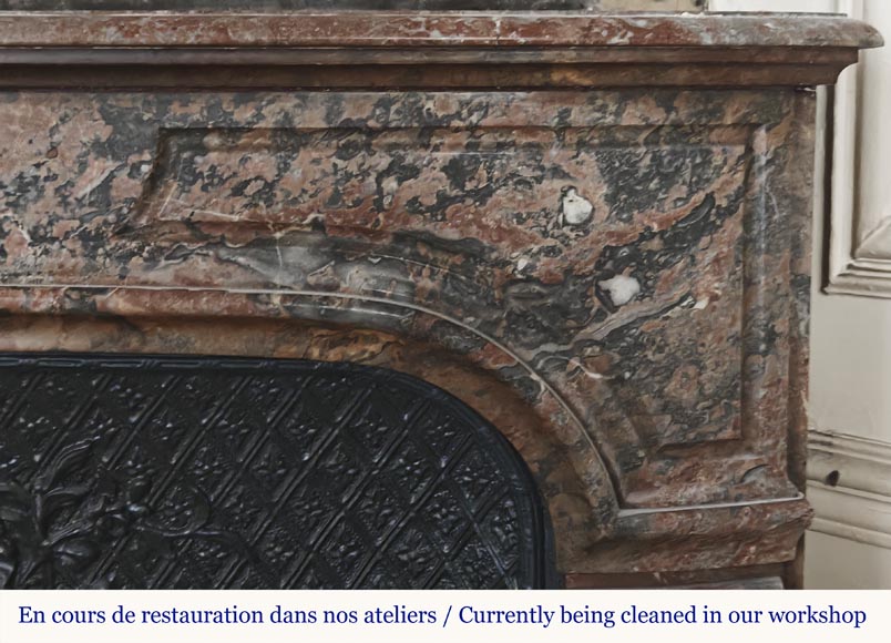 Regency style fireplace in red marble-5