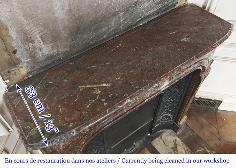 Regency style fireplace in red marble-8