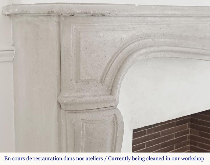 Louis XV style stone fireplace, decorated with a shell Louis XV style stone fireplace, decorated with a shell-4