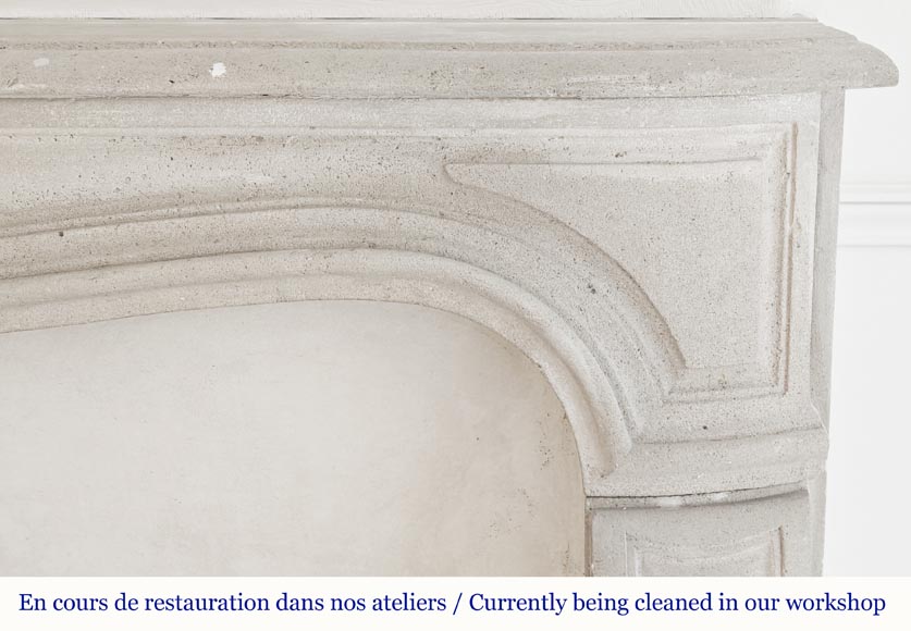 Louis XV style stone fireplace, decorated with a shell Louis XV style stone fireplace, decorated with a shell-7