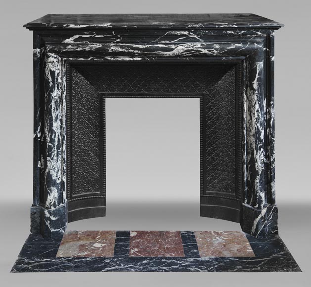 Louis XIV style fireplace in Black Marquina marble Louis XIV style fireplace in Black Marquina marble-0