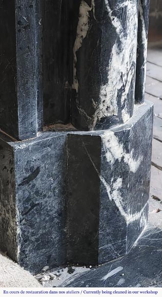 Louis XIV style fireplace in Black Marquina marble Louis XIV style fireplace in Black Marquina marble-4