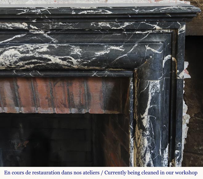 Louis XIV style fireplace in Black Marquina marble Louis XIV style fireplace in Black Marquina marble-6