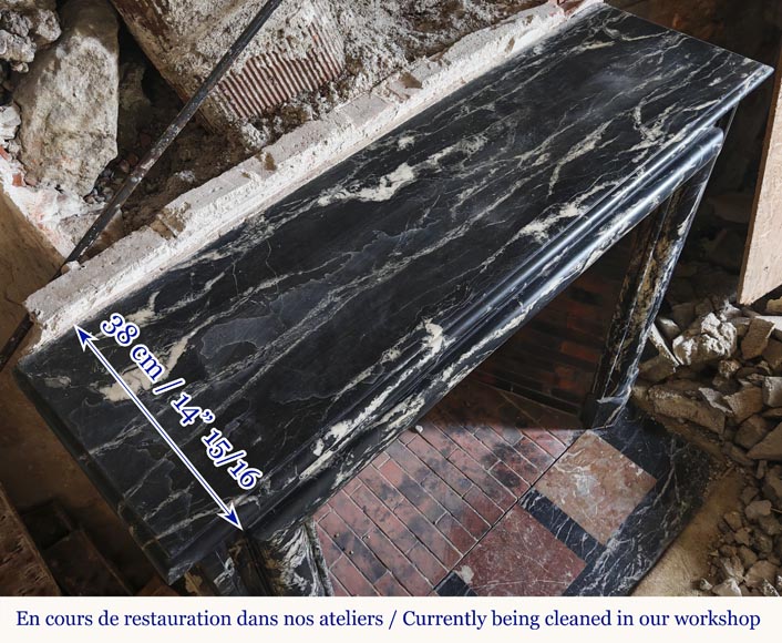 Louis XIV style fireplace in Black Marquina marble Louis XIV style fireplace in Black Marquina marble-9