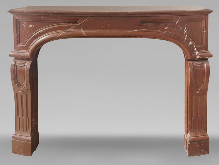 Regency style fireplace in red marble Regency style fireplace in red marble-0