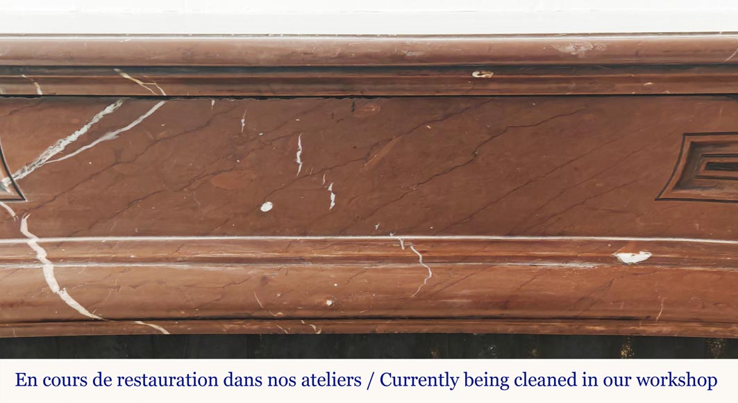 Regency style fireplace in red marble Regency style fireplace in red marble-1