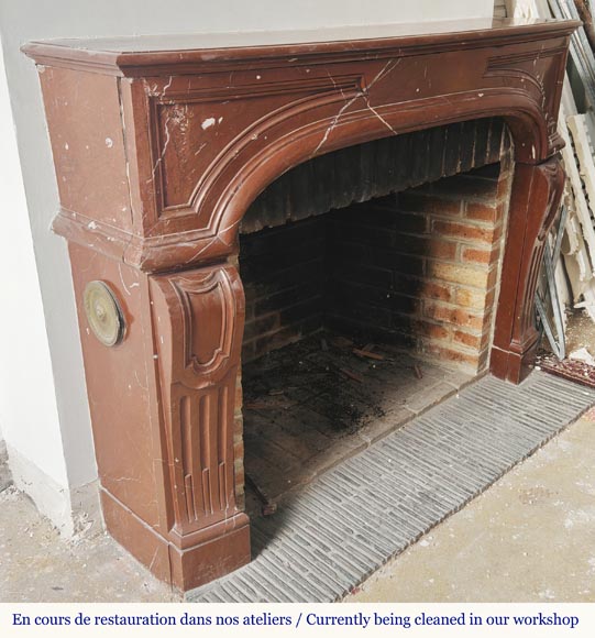 Regency style fireplace in red marble Regency style fireplace in red marble-2