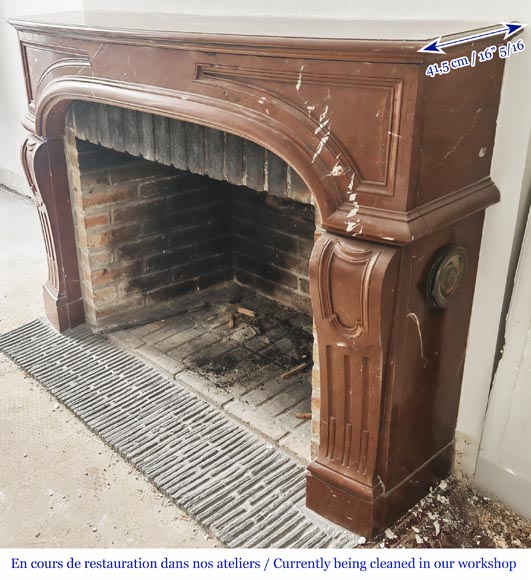 Regency style fireplace in red marble Regency style fireplace in red marble-5