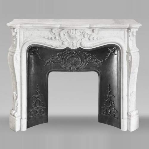 Louis XV style fireplace in Carrara marble