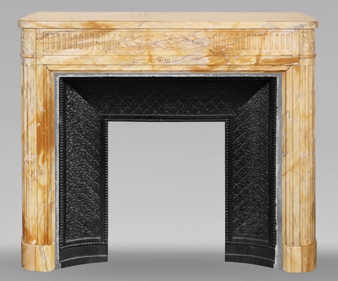  Louis XVI style fireplace with rounded corners in Sienna yellow-0
