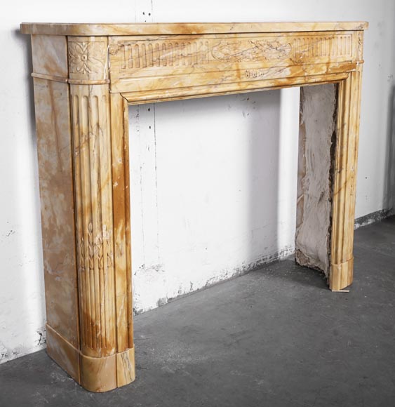  Louis XVI style fireplace with rounded corners in Sienna yellow-3
