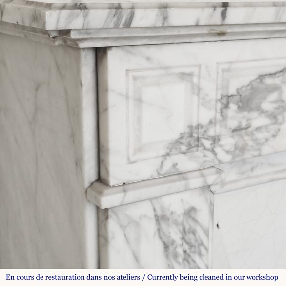 Louis XVI style fireplace in Arabescato marble Louis XVI style fireplace in Arabescato marble-3