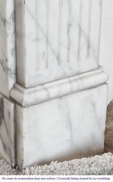 Louis XVI style fireplace in Arabescato marble Louis XVI style fireplace in Arabescato marble-4