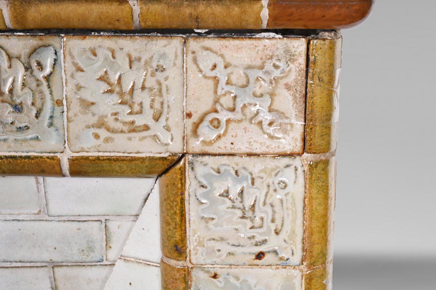 Glazed stoneware fireplace, signed “Grès de Bigot”, circa 1895 Glazed stoneware fireplace, signed “Grès de Bigot”, circa 1895-6