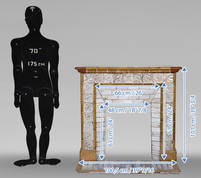 Glazed stoneware fireplace, signed “Grès de Bigot”, circa 1895 Glazed stoneware fireplace, signed “Grès de Bigot”, circa 1895-10