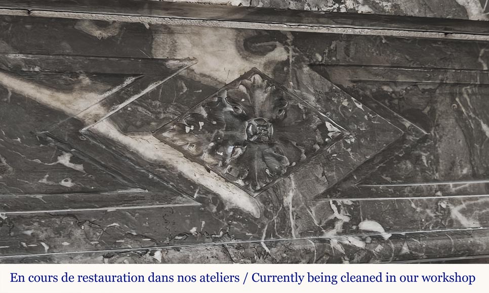 Louis XVI period fireplace in Saint Anne grey marble-1