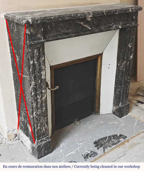 Louis XVI period fireplace in Saint Anne grey marble-2