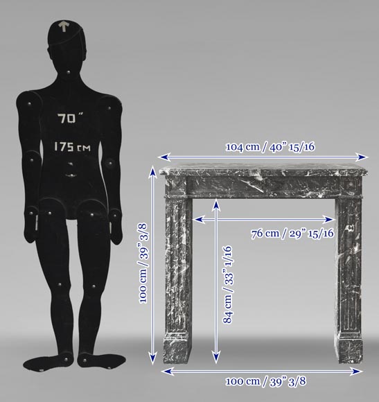 Louis XVI period fireplace in Saint Anne grey marble-7