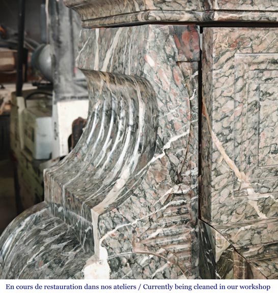  Important Napoleon III style fireplace in Campan marble-5