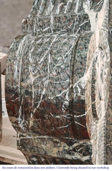  Important Napoleon III style fireplace in Campan marble-6