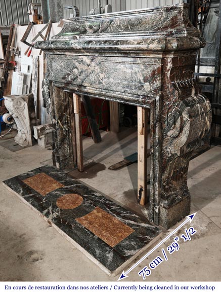  Important Napoleon III style fireplace in Campan marble-8
