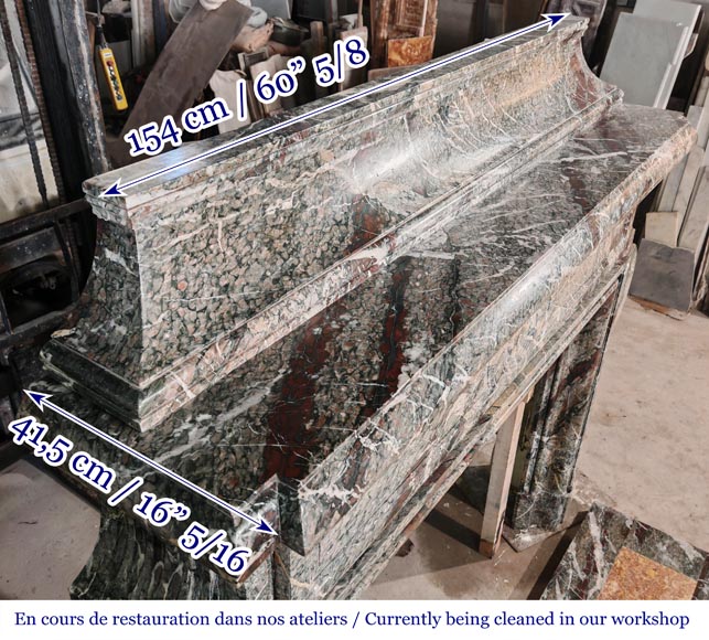  Important Napoleon III style fireplace in Campan marble-13