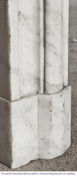 Louis XIV style fireplace in Carrara marble Louis XIV style fireplace in Carrara marble-4