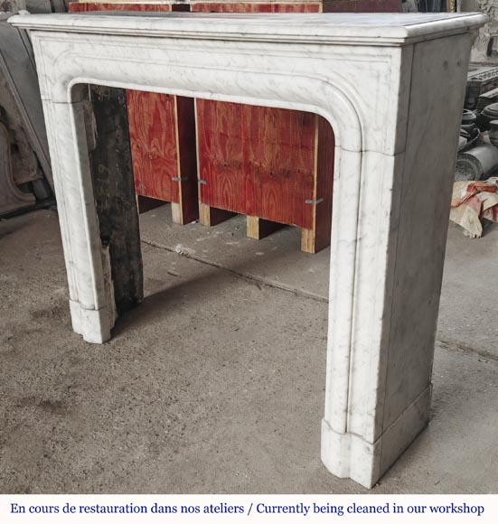 Louis XIV style fireplace in Carrara marble Louis XIV style fireplace in Carrara marble-5