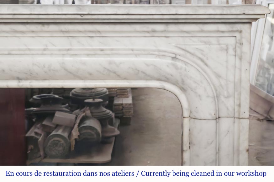 Louis XIV style fireplace in Carrara marble Louis XIV style fireplace in Carrara marble-6