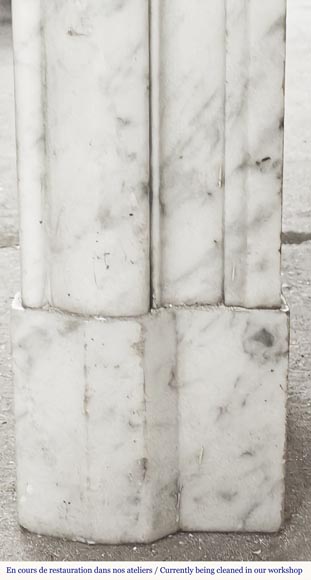 Louis XIV style fireplace in Carrara marble Louis XIV style fireplace in Carrara marble-7