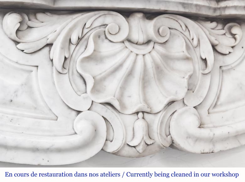 Louis XV style fireplace in Carrara marble-2
