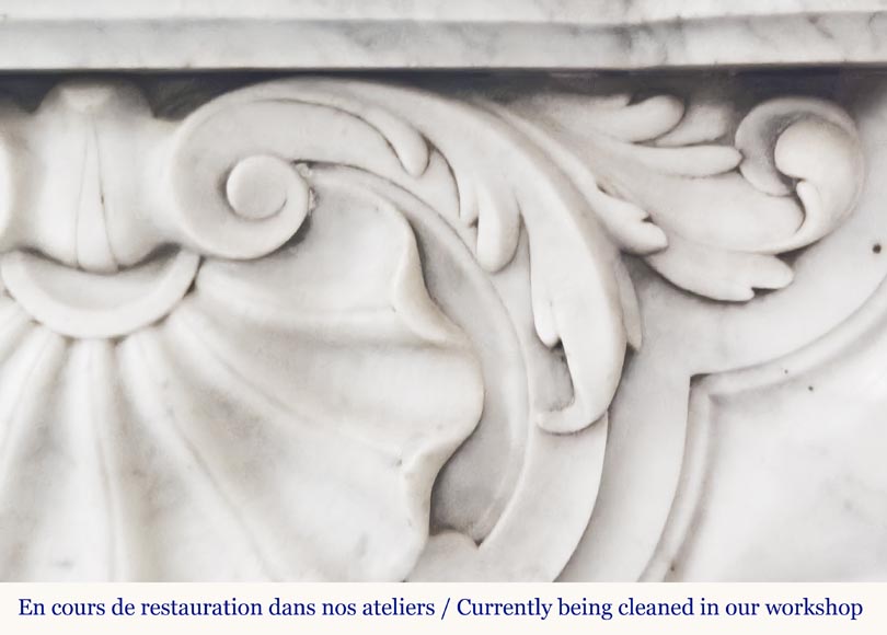 Louis XV style fireplace in Carrara marble-3