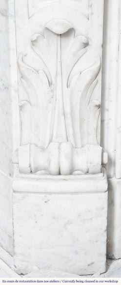 Louis XV style fireplace in Carrara marble-6