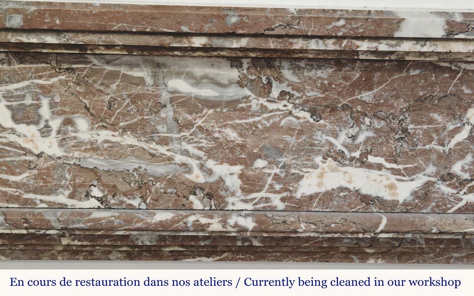 Louis XVI style fireplace in Northern Red marble-1