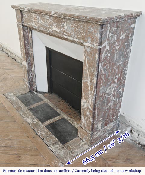 Louis XVI style fireplace in Northern Red marble-5
