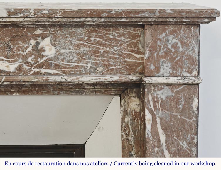 Louis XVI style fireplace in Northern Red marble-6