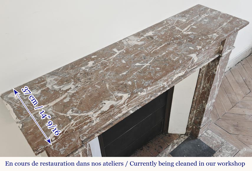 Louis XVI style fireplace in Northern Red marble-9