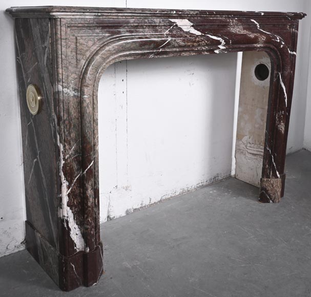 Louis XIV style fireplace in Campan Rubané marble Louis XIV style fireplace in Campan Rubané marble-2