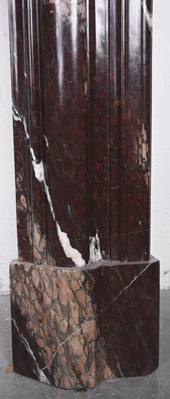 Louis XIV style fireplace in Campan Rubané marble Louis XIV style fireplace in Campan Rubané marble-7