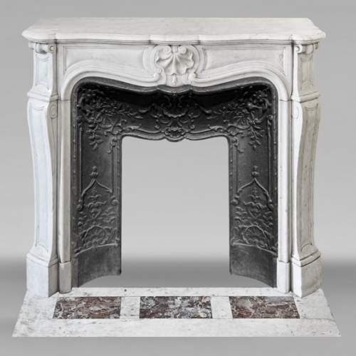  Louis XV style fireplace in Carrara marble