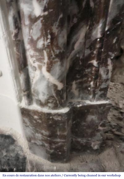 Louis XIV style fireplace with molding, in Royal Red marble Louis XIV style fireplace with molding, in Royal Red marble-7