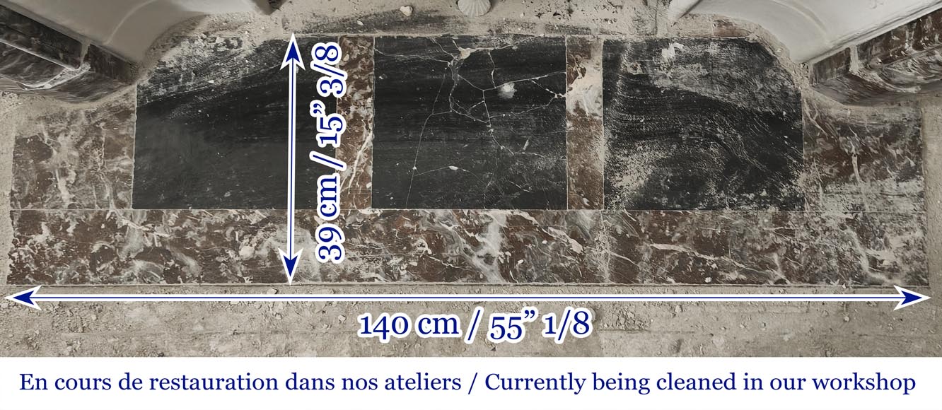 Louis XIV style fireplace with molding, in Royal Red marble Louis XIV style fireplace with molding, in Royal Red marble-8